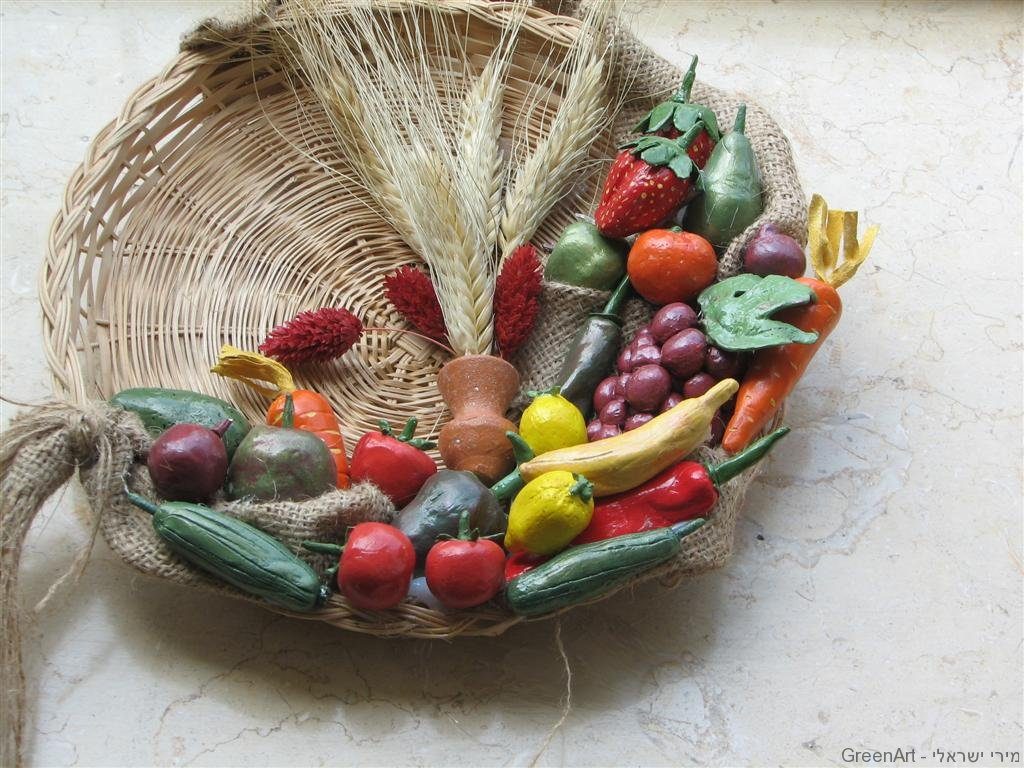 צלחת פירות וירקות מעיסת נייר paper mache צלחת פירות וירקות מעיסת נייר paper mache