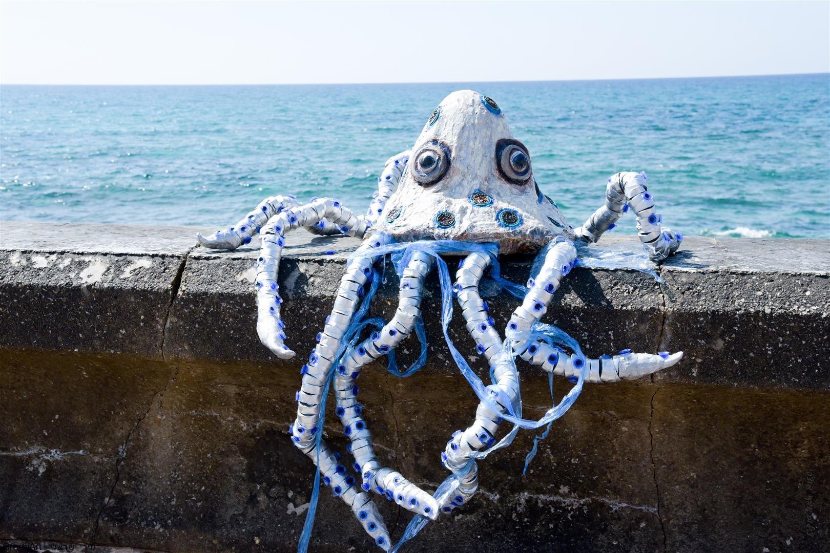 אמנות אקולוגית נגד הכחדת היצורים הימיים מנזקי הפלסטיק באוקיינוס
