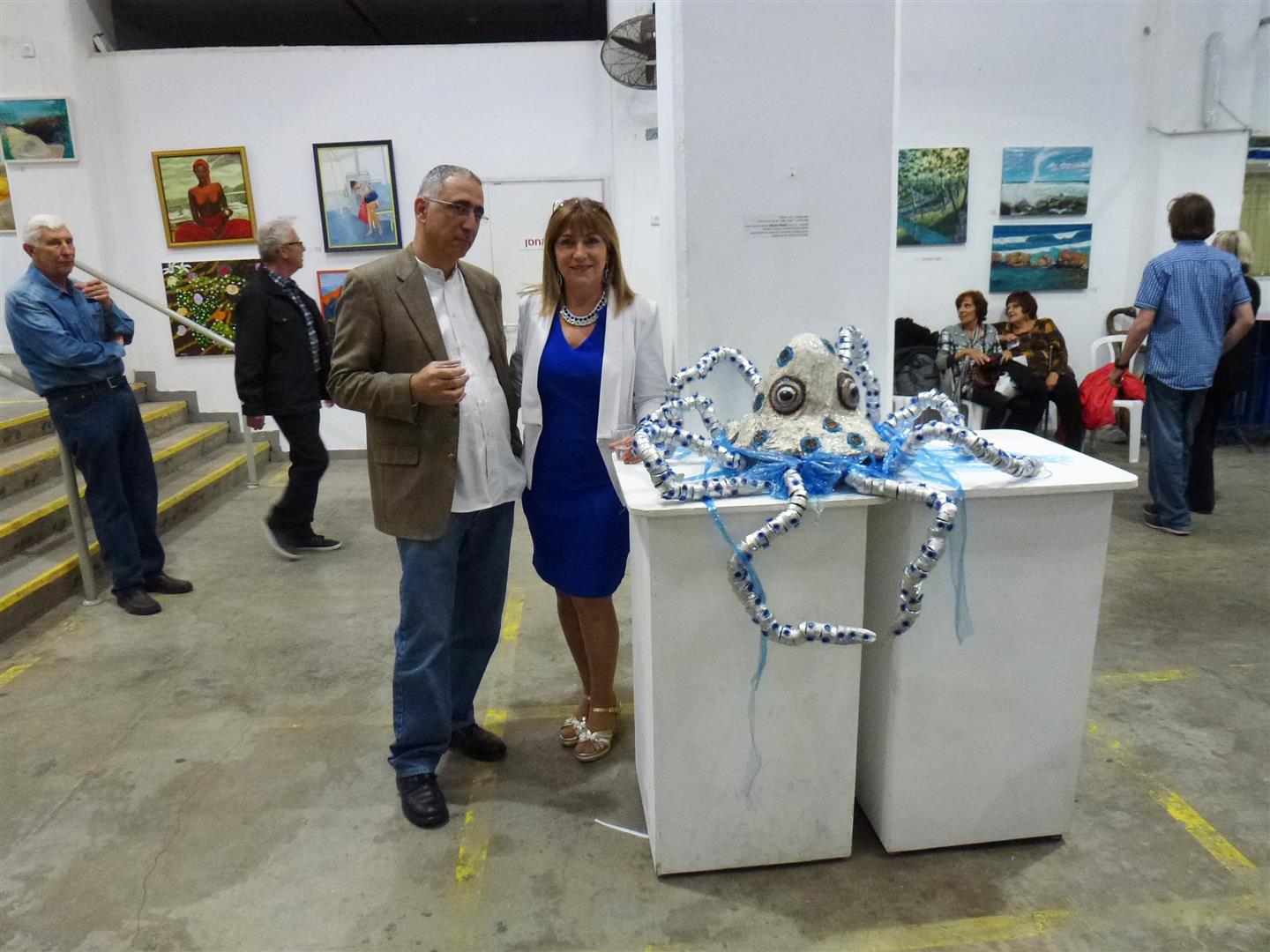 עם מיימון פאר מאגודת אמני ישראל באירוע הפתיחה לתערוכה האקטיבית אביב 2017